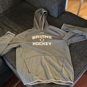 Reebok Gray Bruins Hockey Hoodie